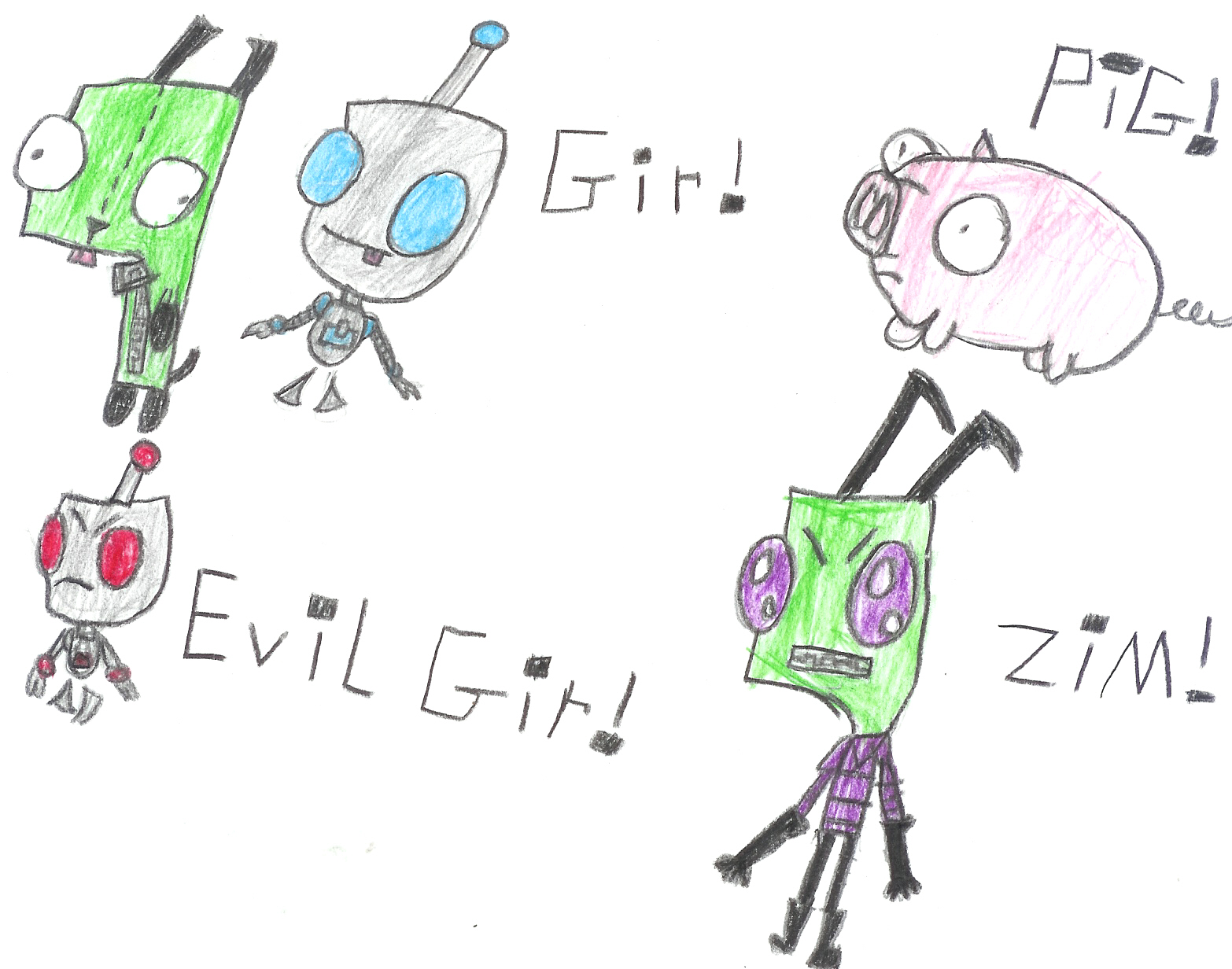 Invader Zim Doodle Page # 1 by sasukeishot