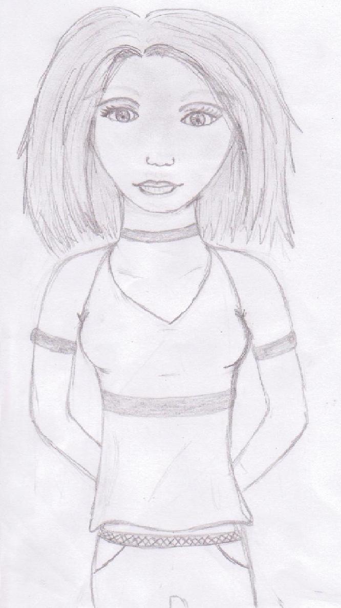 horribly done piccy of girl by saturn13