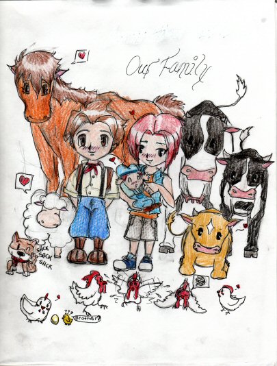 harvest moon family portrait by scarlet11