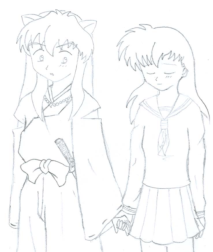 inuyasha and kagome holding hands by scarlet_rain