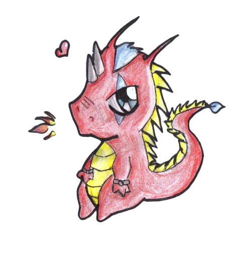 A Small-ish Fire Dragon by scribbled_image