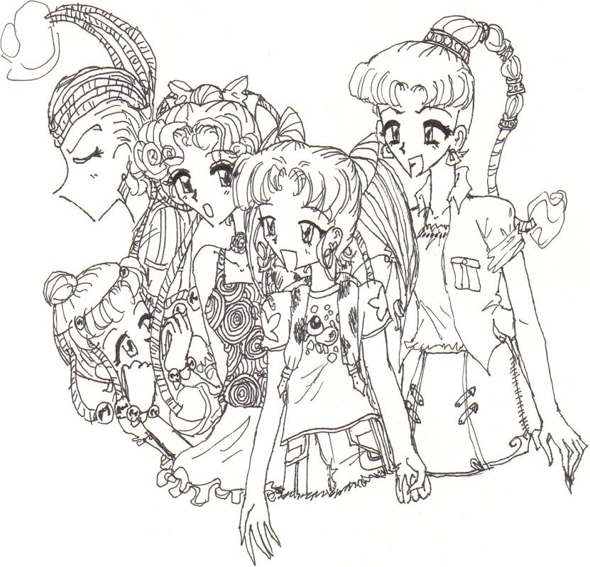 Chibiusa and Sailor Quartetto by sehwa
