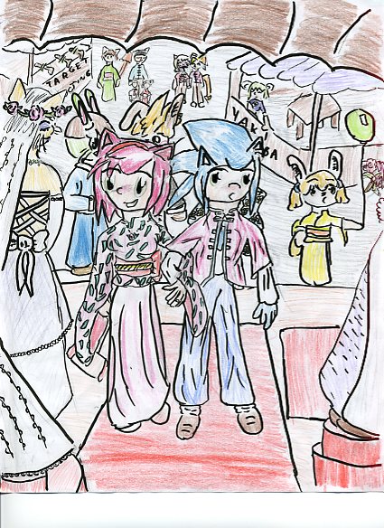 Sonic and Amy at a carnival by seineke_pyera