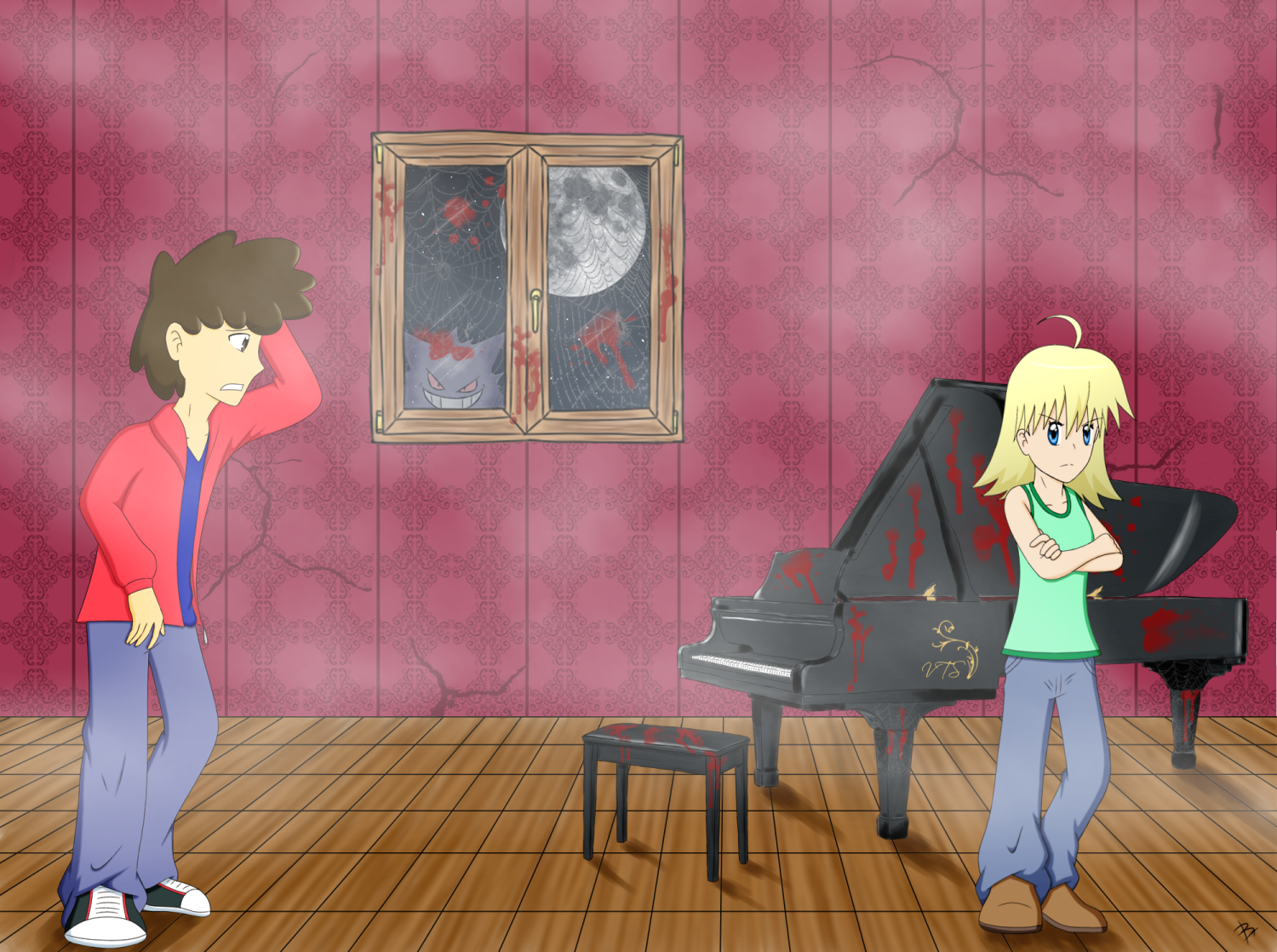 Haunted House Halloween Collab: haunted piano by seiryu6