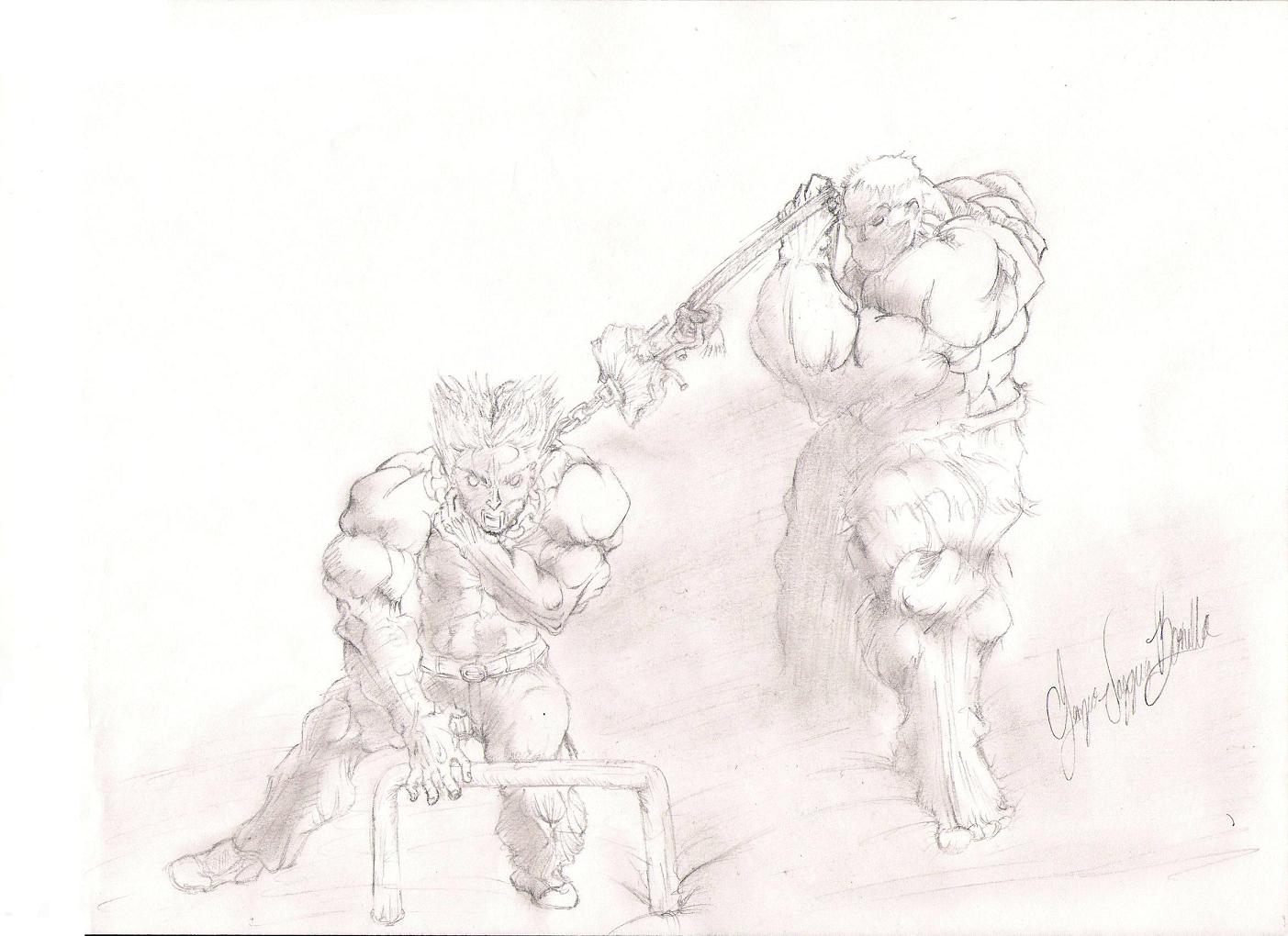 ""The fall of Wolverine!" Wolv-vs-Hulk by sergiovaz