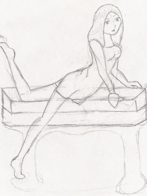 Girl laying down (Quick Sketch) by sesshomaru200000