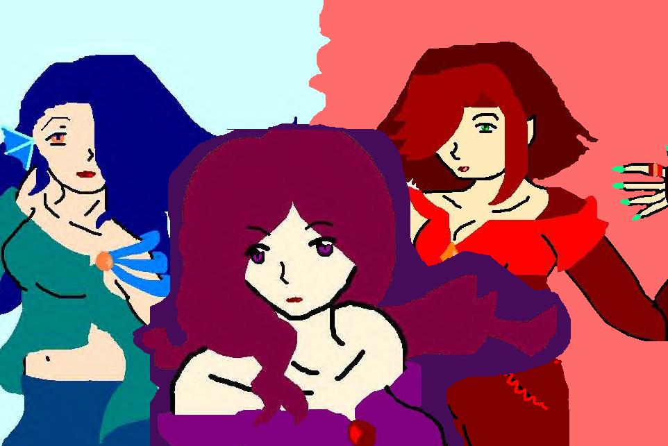 Blue, Purple, and Red by sesshomaru200000