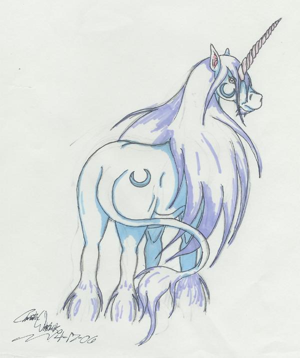 Saber, Unicorn Form (colored) by sesshys_gurl16