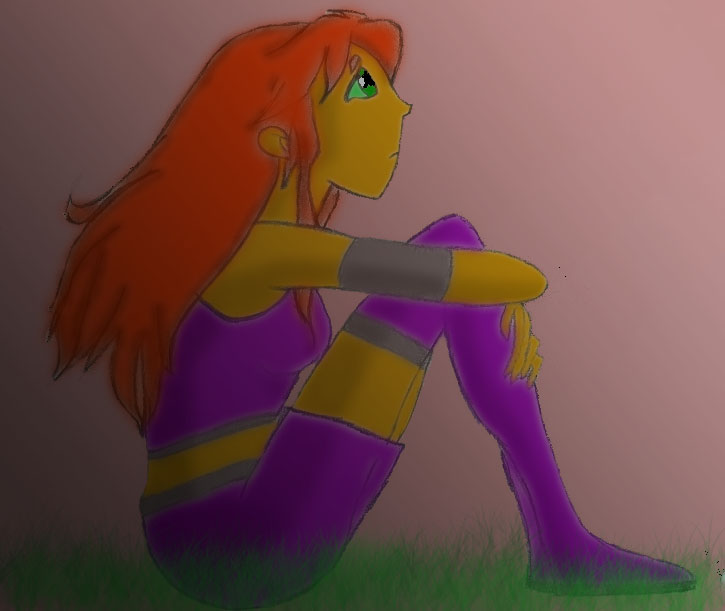A Pondering Starfire (colored) by shades_of_pale
