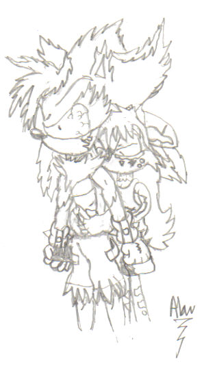 Seline hugging Demon Alan by shadic_the_hedgehog