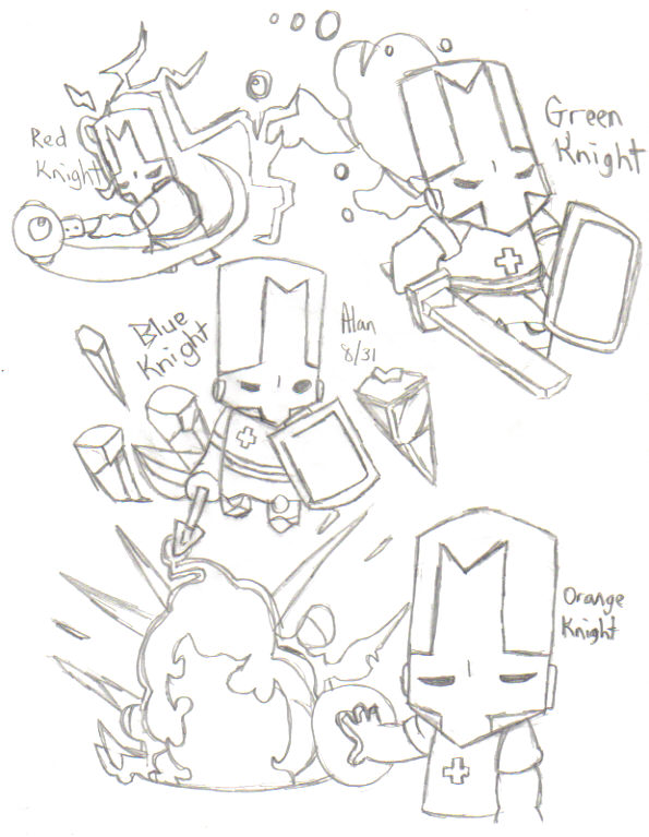 castle crashers blue knight drawing