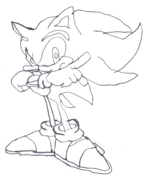 Super Sonic. (Uncoloured, First Try) by shadowdude