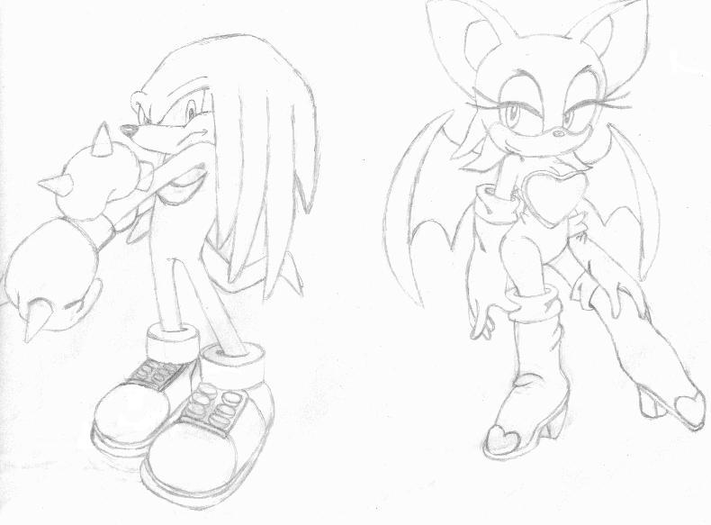 Knuckles and Rouge by shadowed_rune