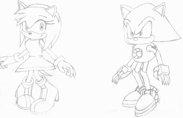 Amy and Metal Sonic by shadowed_rune