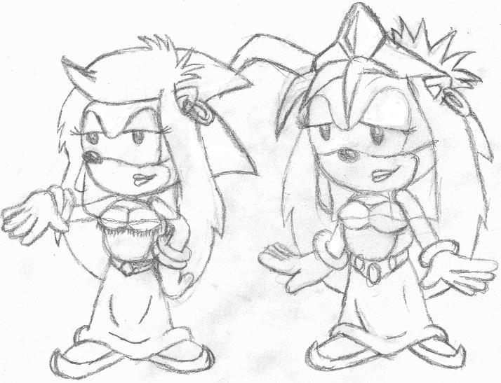 Sonic and Manic as ...girls by shadowed_rune