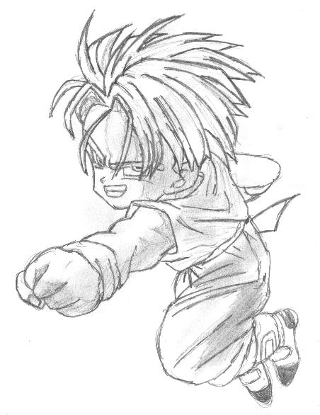 kid Trunks non coloured by shadowed_rune