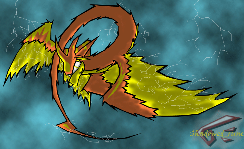 Thunder Electro as Dragon for Saluki by shadowed_rune