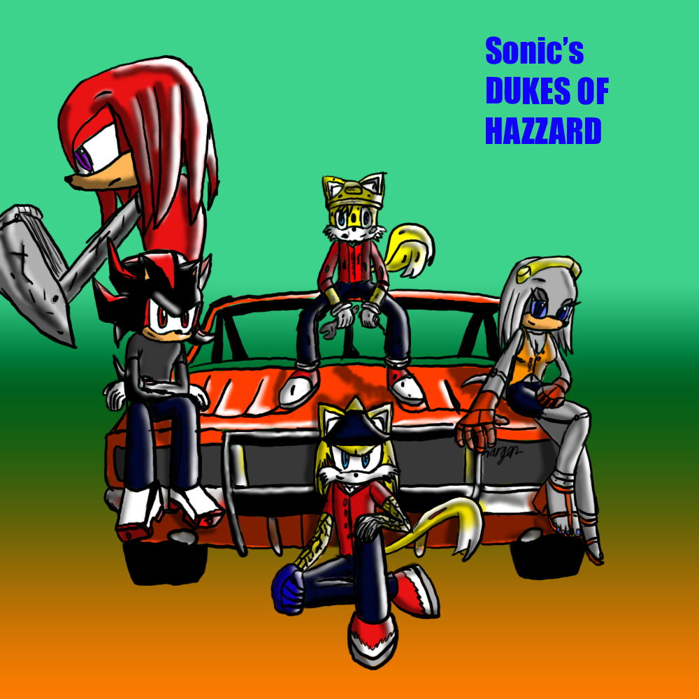 Sonic's Dukes of Hazzard Front Cover by shadowsofvoltage