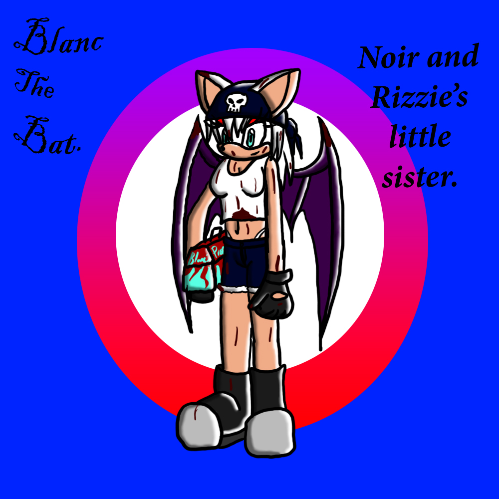 Blanc The Bat(Noir&amp;Rizzie's little sister(Prezzie for SONICXROUGELUVA) by shadowsofvoltage
