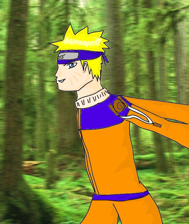 Naruto running through forest by shamankingsisters