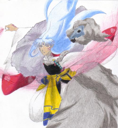 Sesshomaru In Action! by shape_of_a_shadow