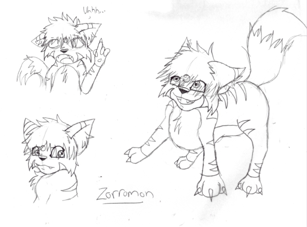 Zorromon sketches 2 by sharp-fang
