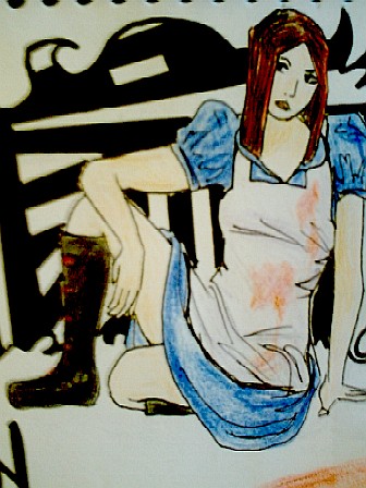 Alice in graffiti by shattered_glasslipper