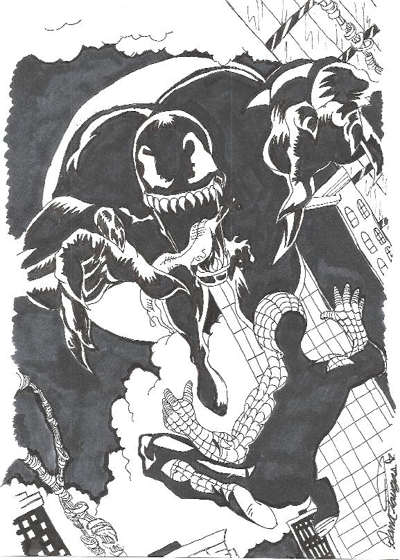 Spiderman and venom by sheep_say_baa