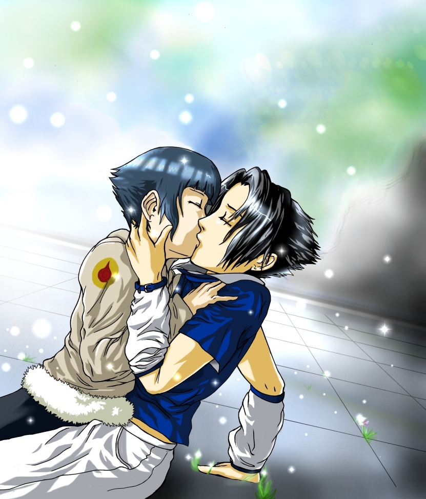 Hinata and Sasuke... kissing =P by sheyla