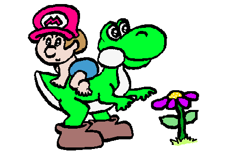baby mario and yoshi by shimmerz