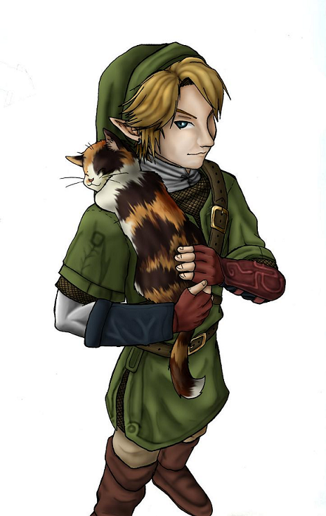 Link and a cat by shortyantics27