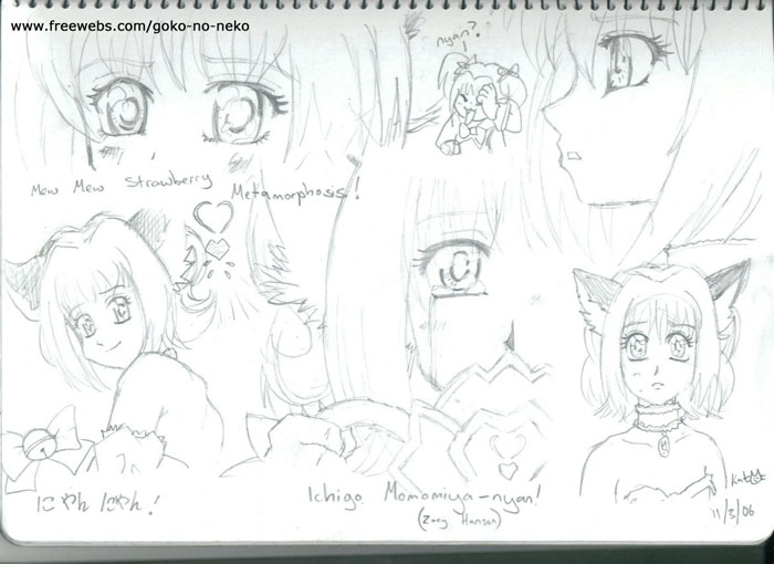 sketches of Ichigo Momomiya by shoujoneko