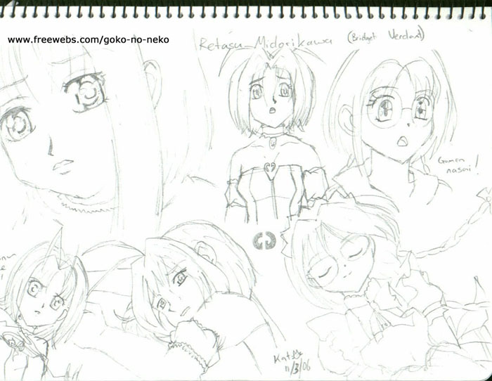 sketches of Retasu Midorikawa by shoujoneko