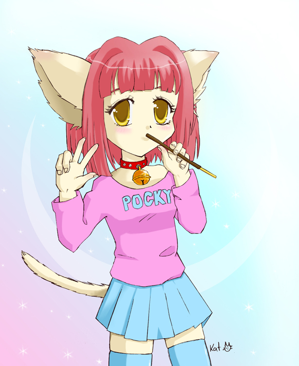 Pocky Cat Girl by shoujoneko