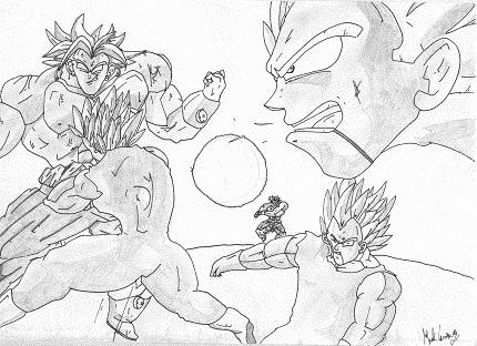 Vegeta getting his ass kicked by broly from film 8 by silith