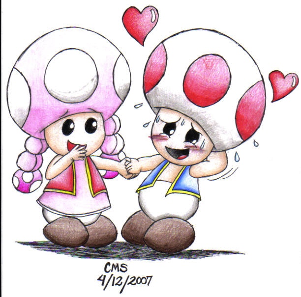 Toad and Toadette by sillysimeongurl