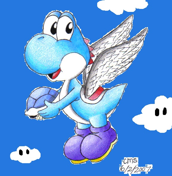 Blue Yoshi by sillysimeongurl