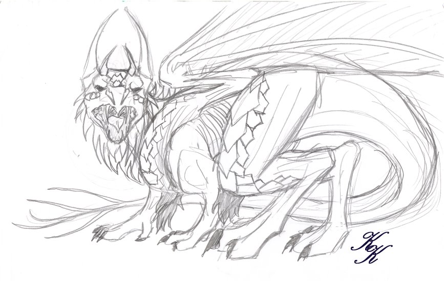 dark dragon (sketch) by silver_dragicorn