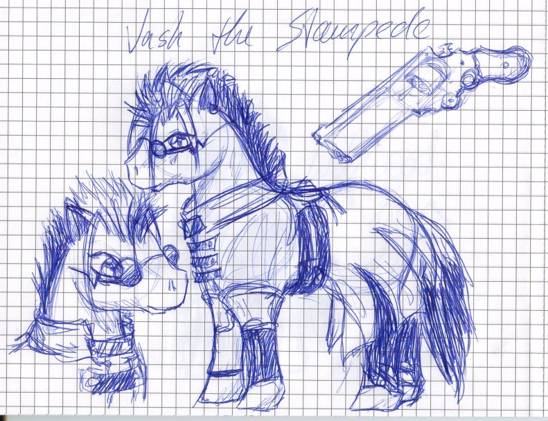 Vash the Stampede MLP (sketch) by silver_dragicorn