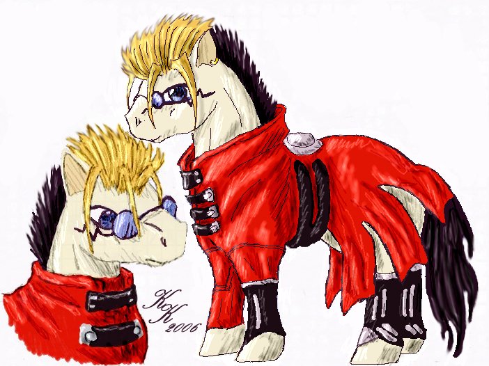 Vash the Stampede MLP (colored) by silver_dragicorn