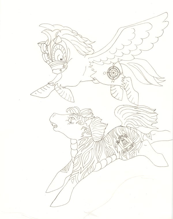 southbird & nora MLP (uncoloured) by silver_dragicorn