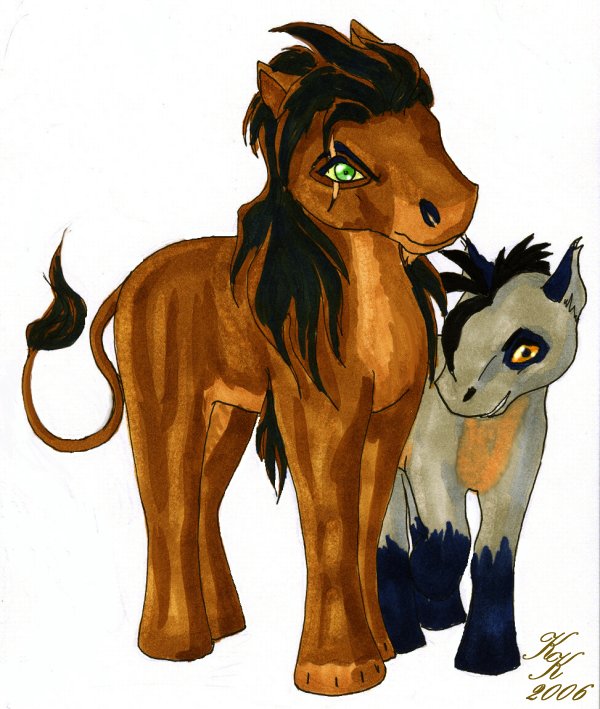 scar and shenzi MLP by silver_dragicorn