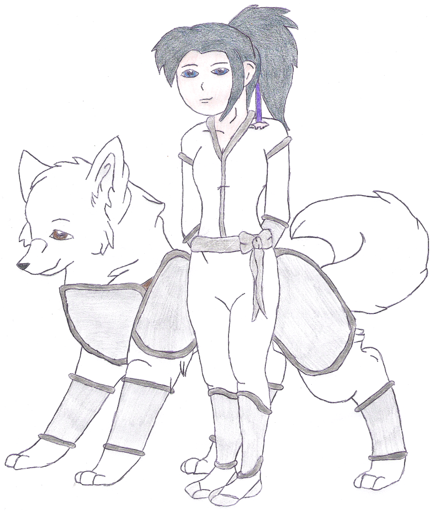 Umi and her dog partner by silvereye