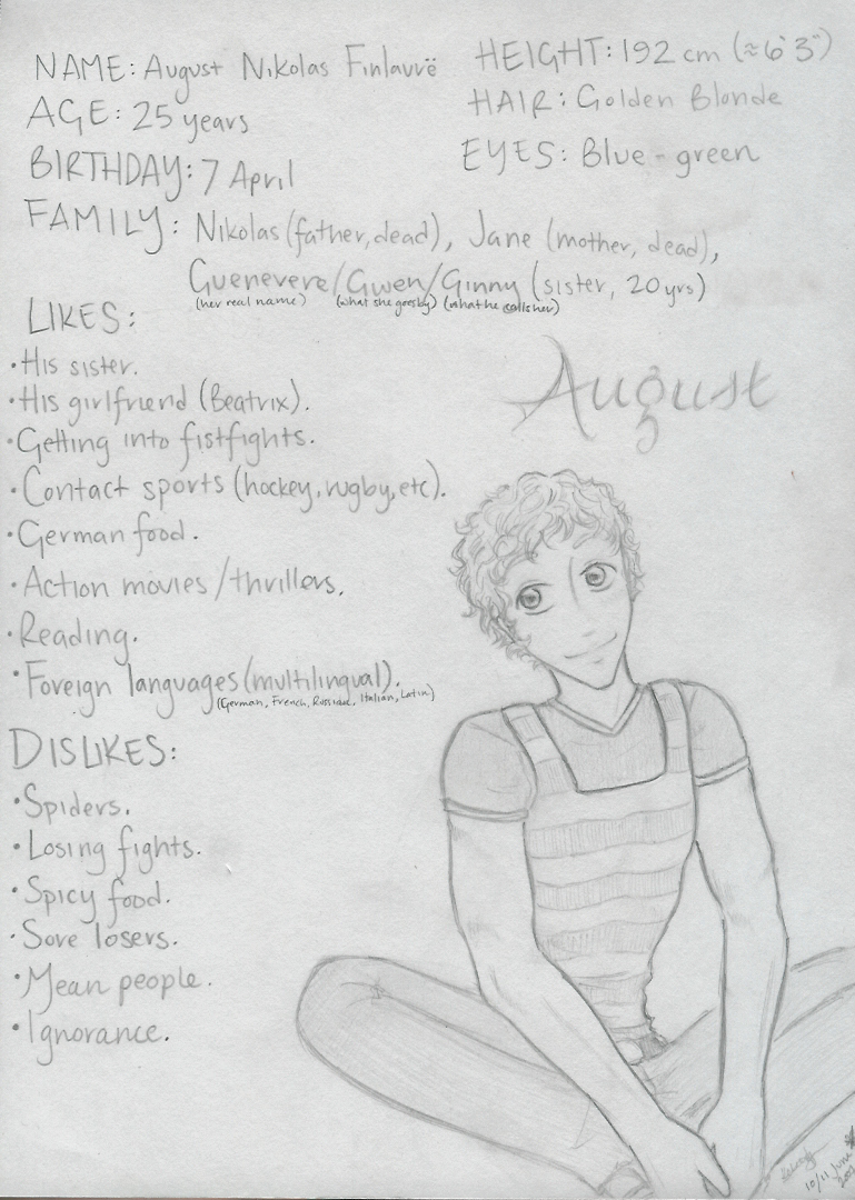 August's Profile [sketch] by silverfox