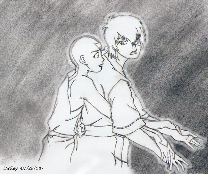 Aang and Zuko by silverfox0990