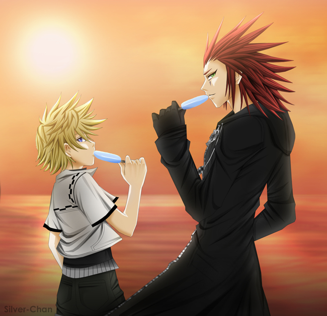 Axel and Roxas - Ice Cream X3 by silverstar