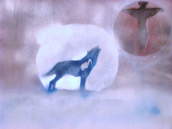 wolf spray painting 2 by silverwolfsakura
