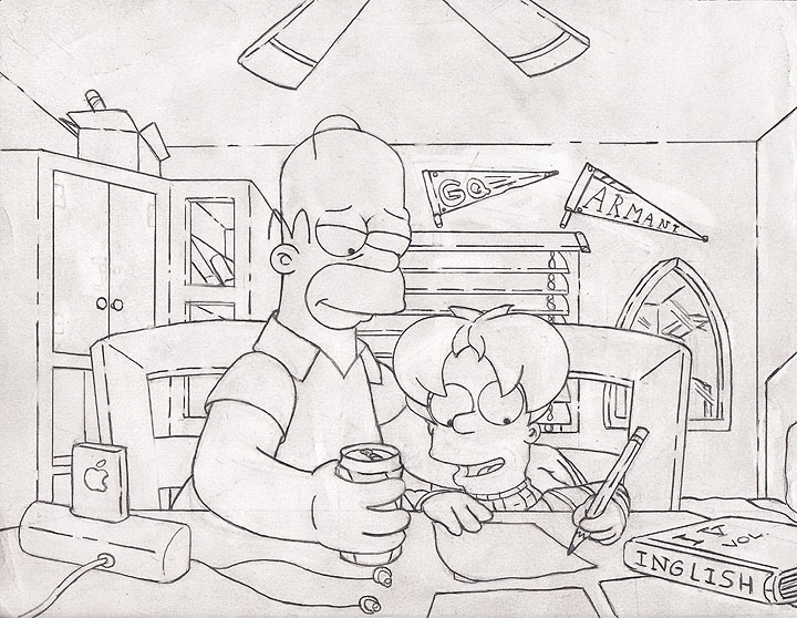 Homer and Eric, the new kid. by simpspin