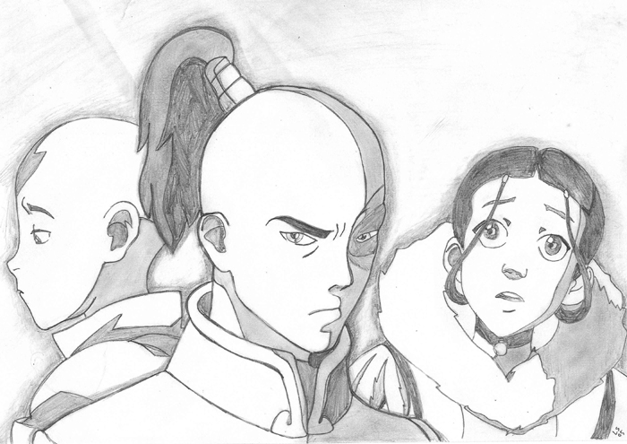 Prince Zuko, Aang and Katara by smootisahoot