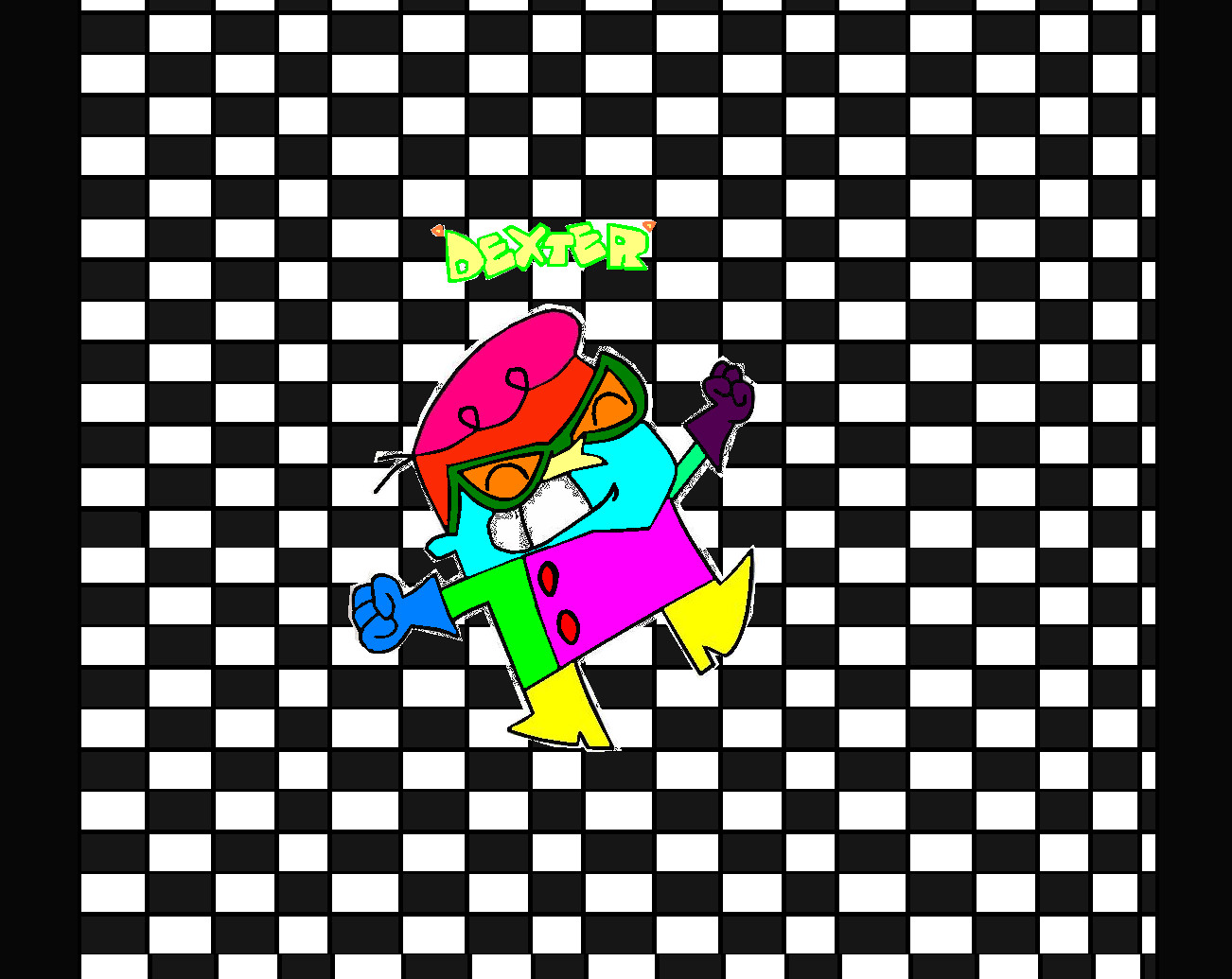 Random Colored Dexter with Checkerboard by soFCKnSWEET